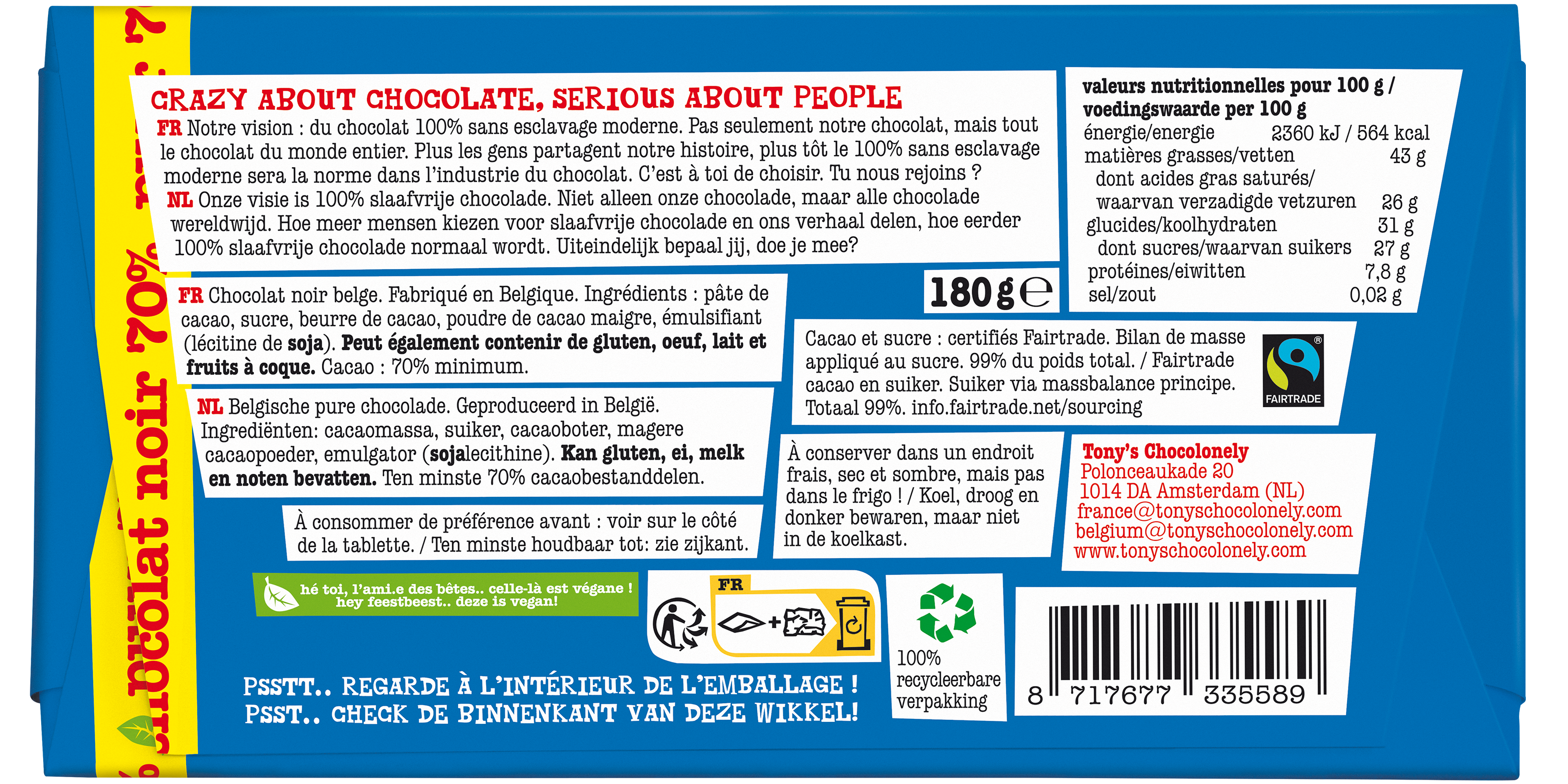 puur 70%-Tony’s Chocolonely Belgium