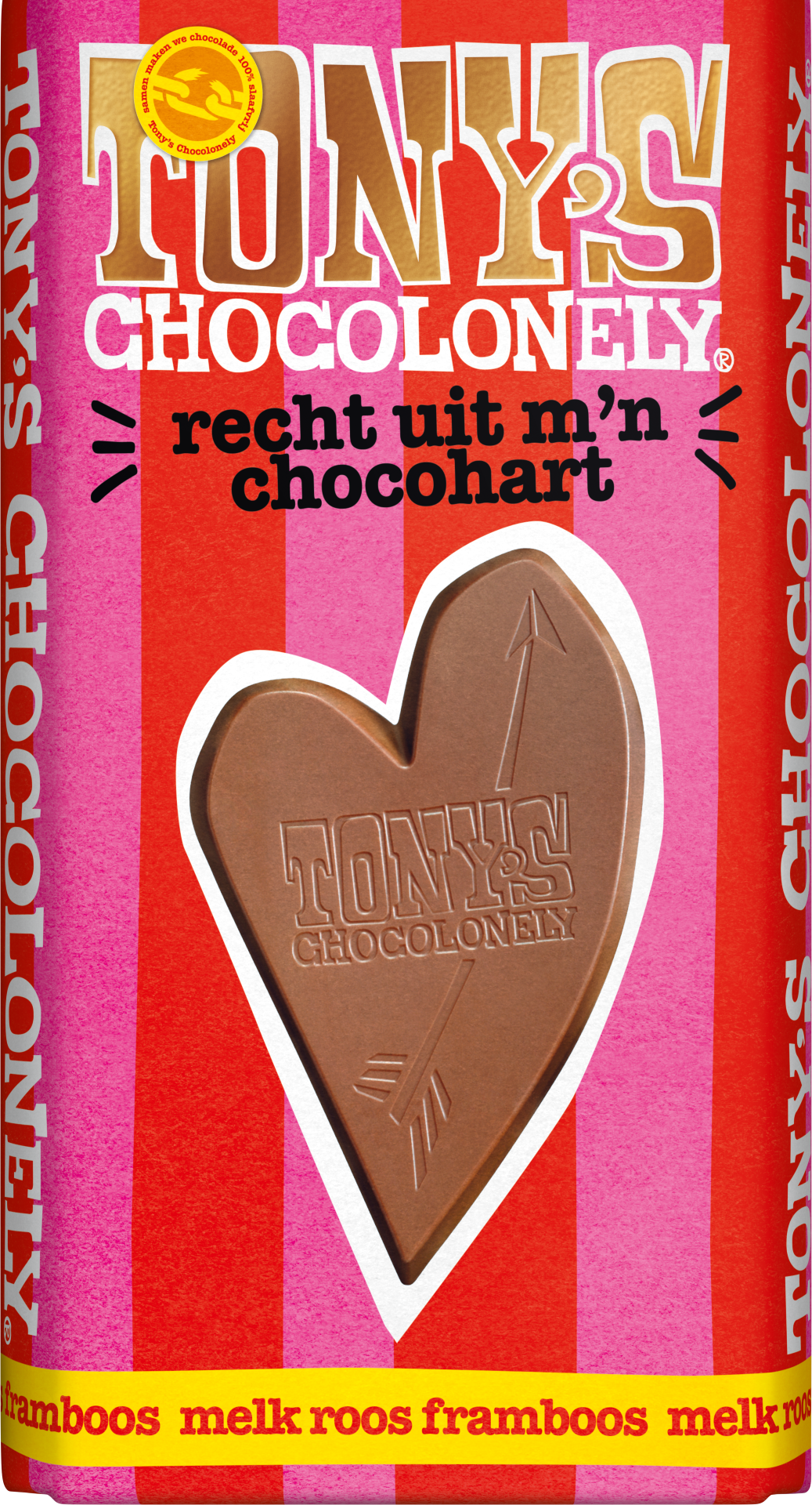recht uit m’n chocohart - melk roos framboos-Tony’s Chocolonely Belgium