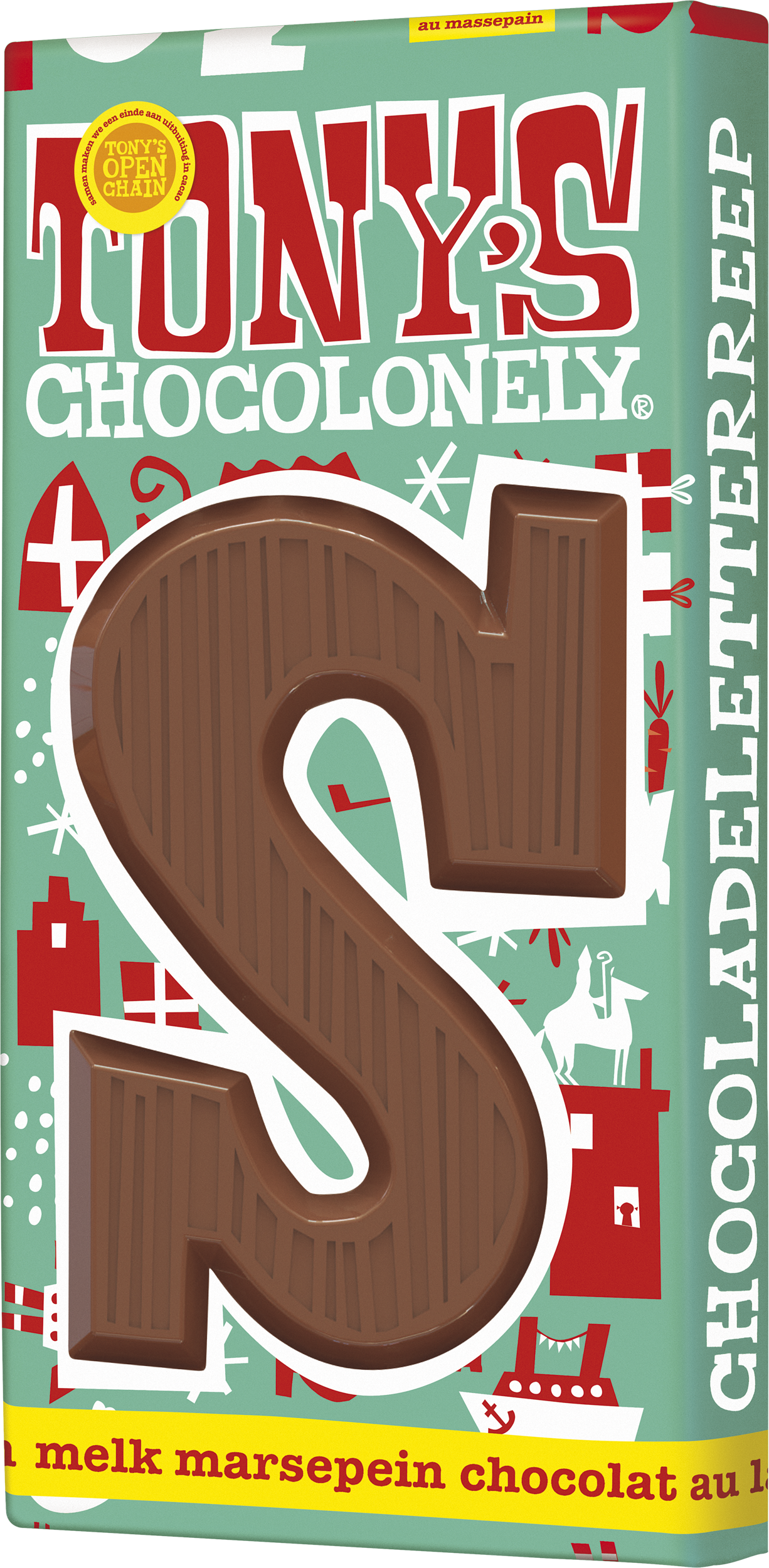 letterreep melk marsepein S-Tony’s Chocolonely Belgium
