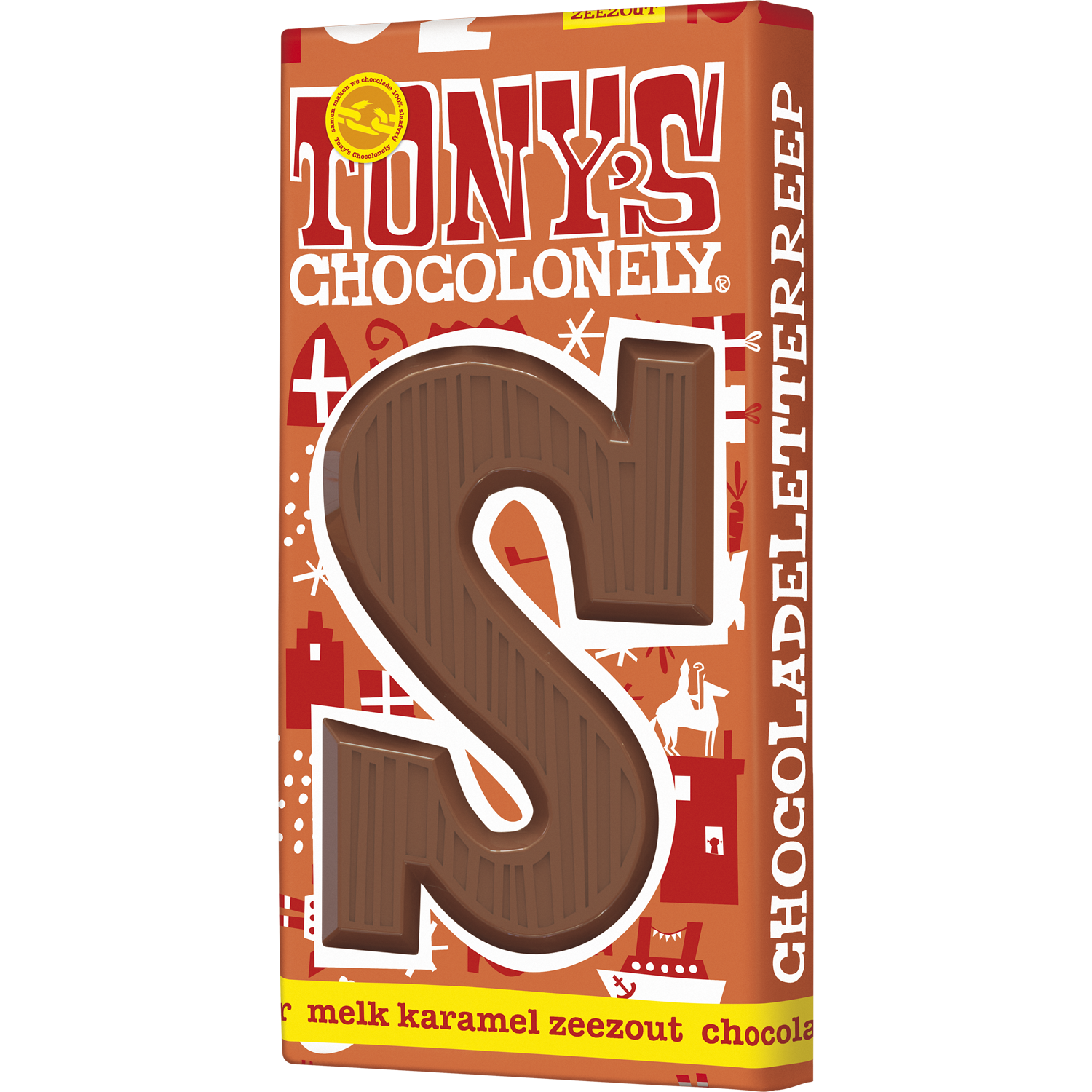 letterreep S melk karamel zeezout-Tony’s Chocolonely Belgium