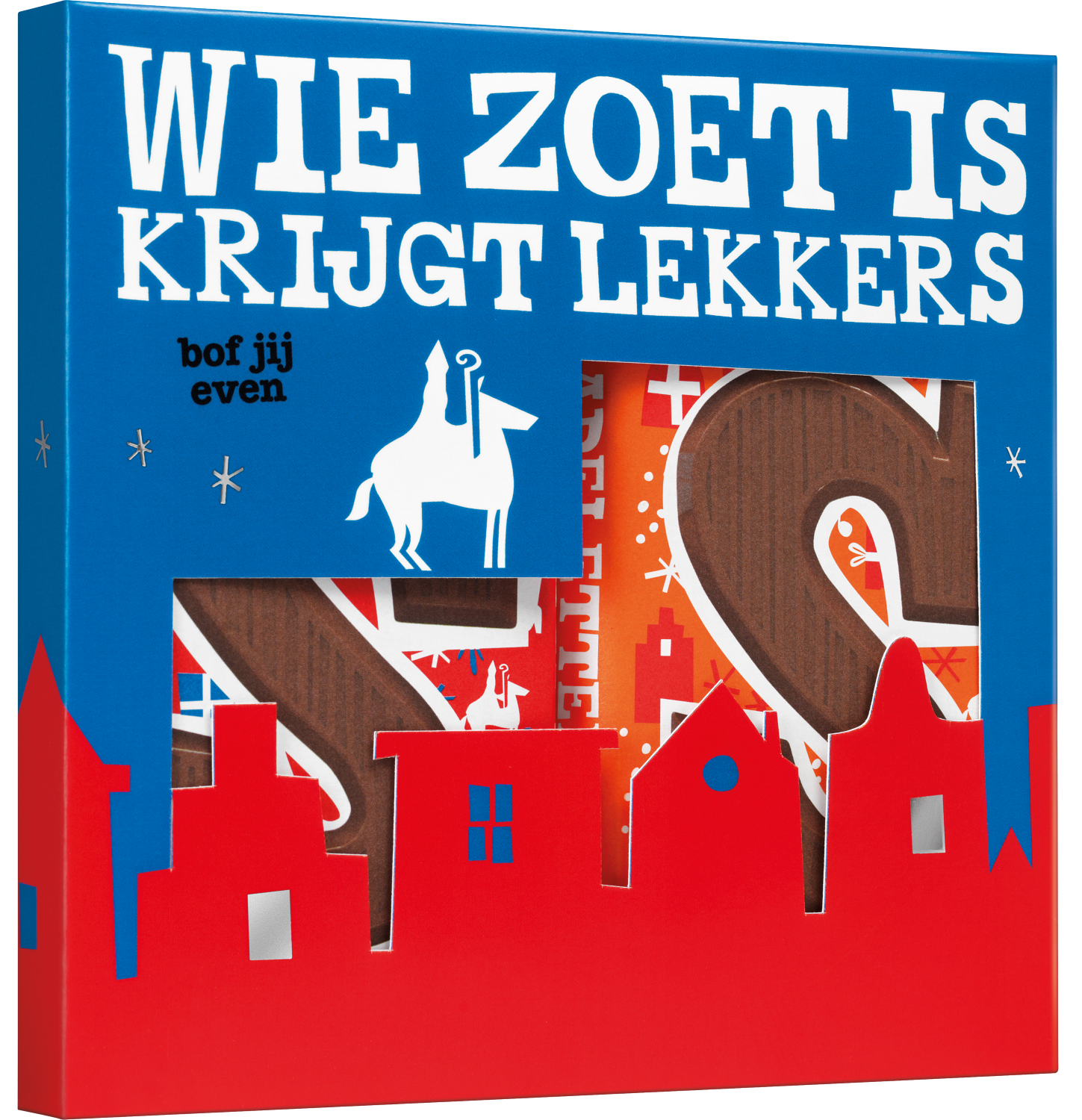 coffret cadeau Saint-Nicolas 2 barres lettre S lait + lait caramel sel de mer