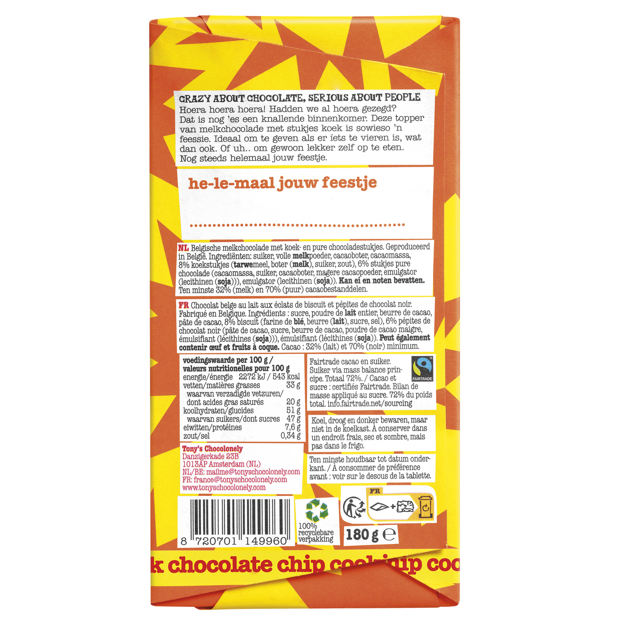 célébration - pépites de chocolat au lait