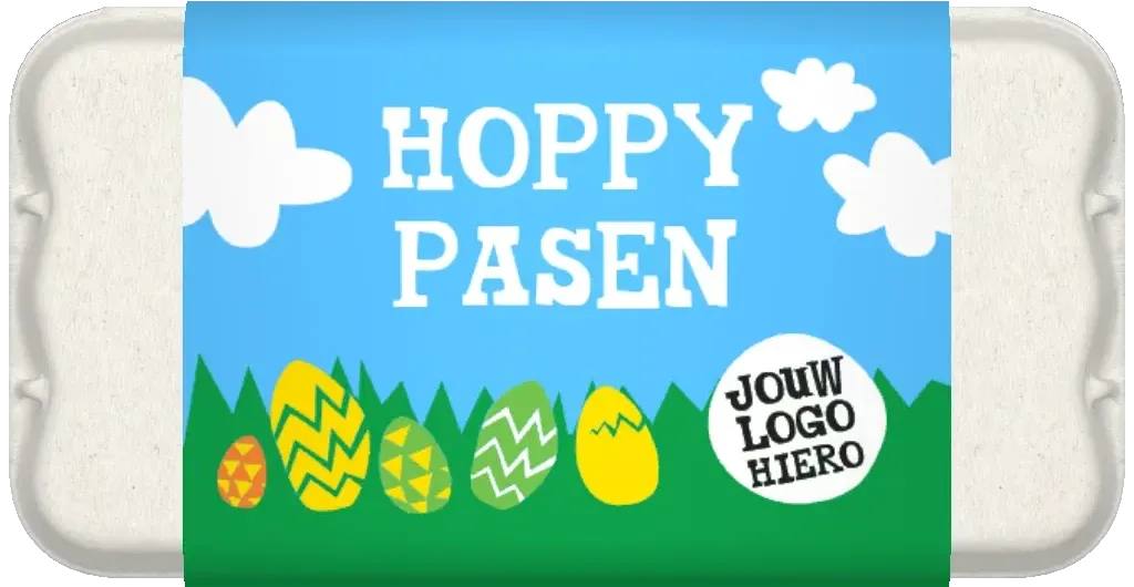 gepersonaliseerd groot eidoosje hoppy pasen lucht