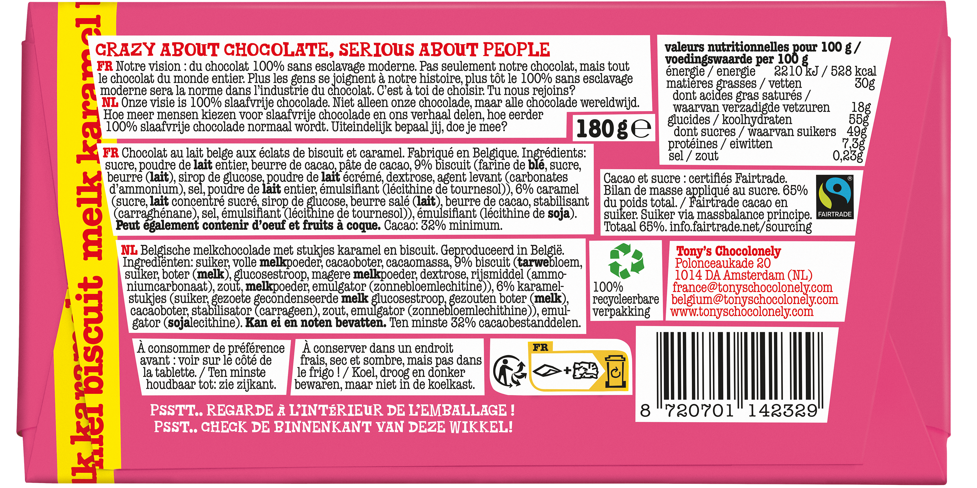 melk karamel biscuit-Tony’s Chocolonely Belgium