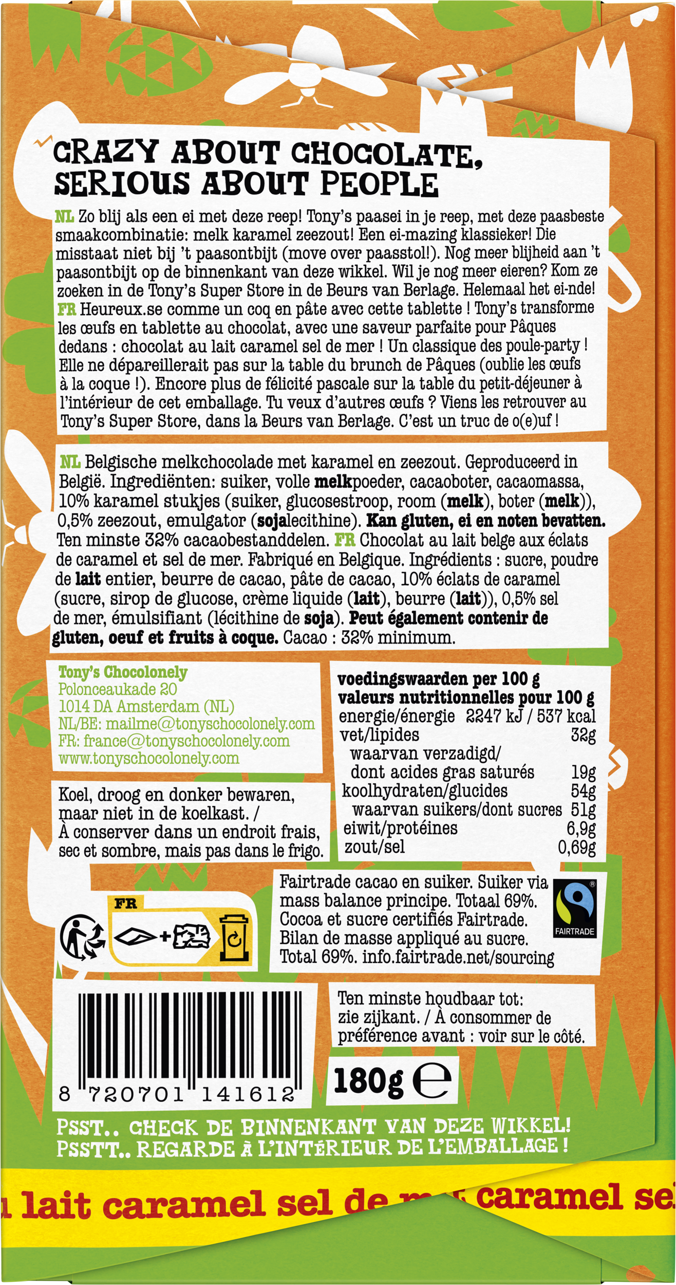 paasreep melk karamel zeezout-Tony’s Chocolonely Belgium