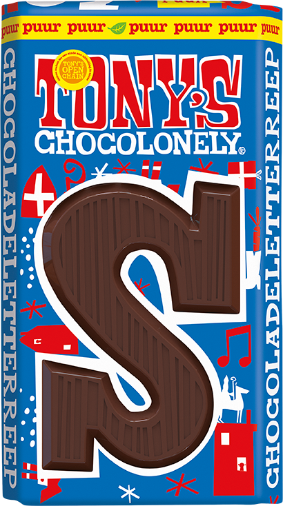 Lettre en chocolat S, pur, 90 g