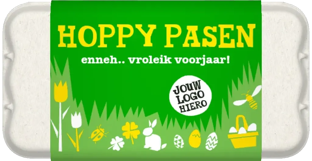 gepersonaliseerd groot eidoosje hoppy pasen gras